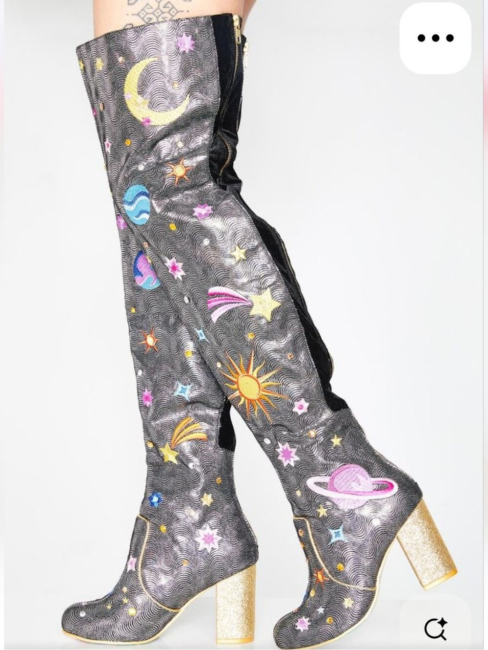 SATINE Galaxy Boots - Black Night Colorway, Size 41, Size 10/9.5, Like New - Picture 2 of 12